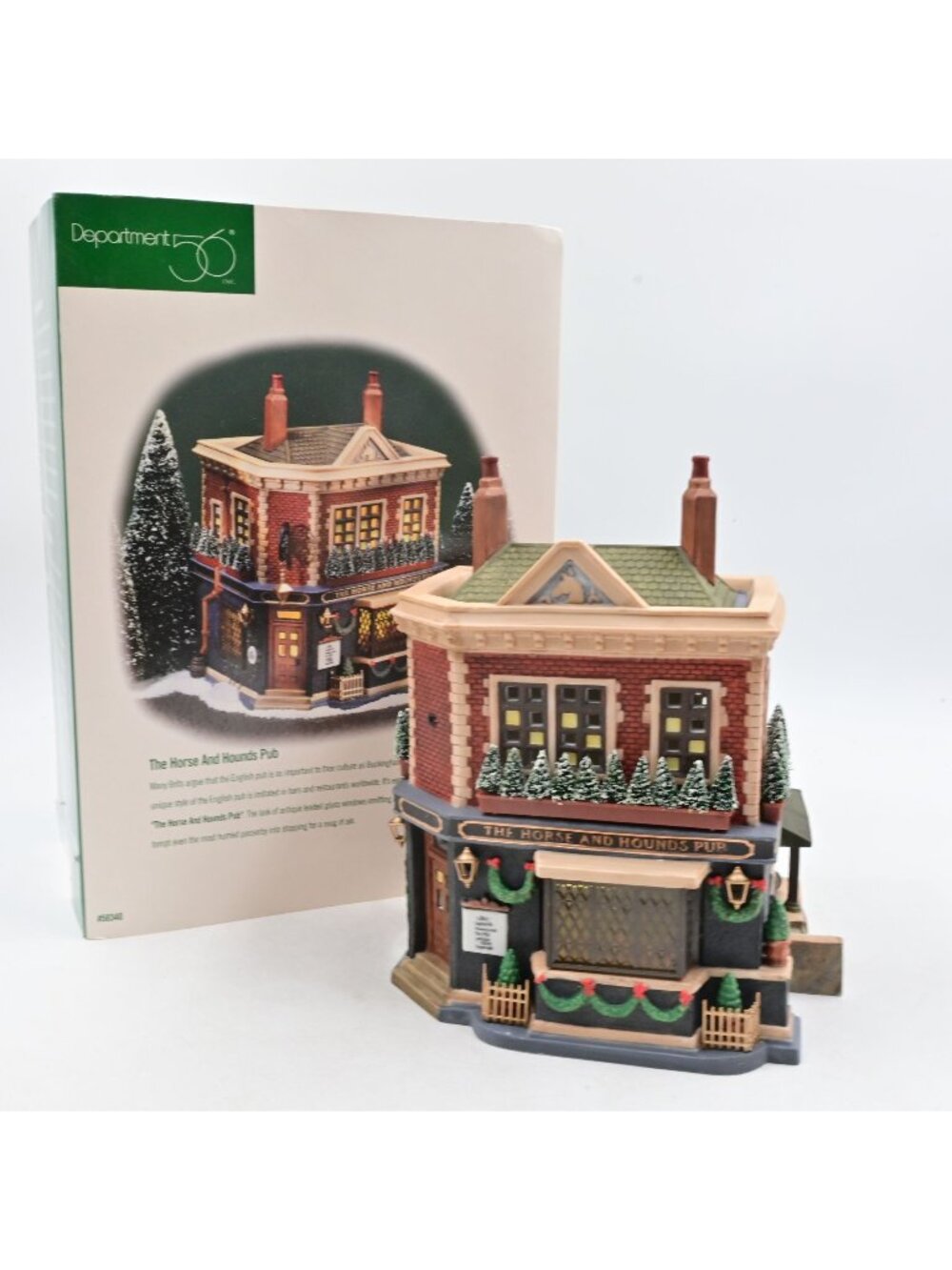 Department 56 Dickens Village The Horse and Hounds Pub 58340 Lighted Retired Box